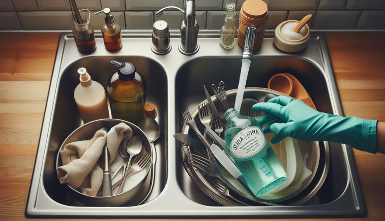 The Water In The Wash Sink Of A Three Compartment Sink