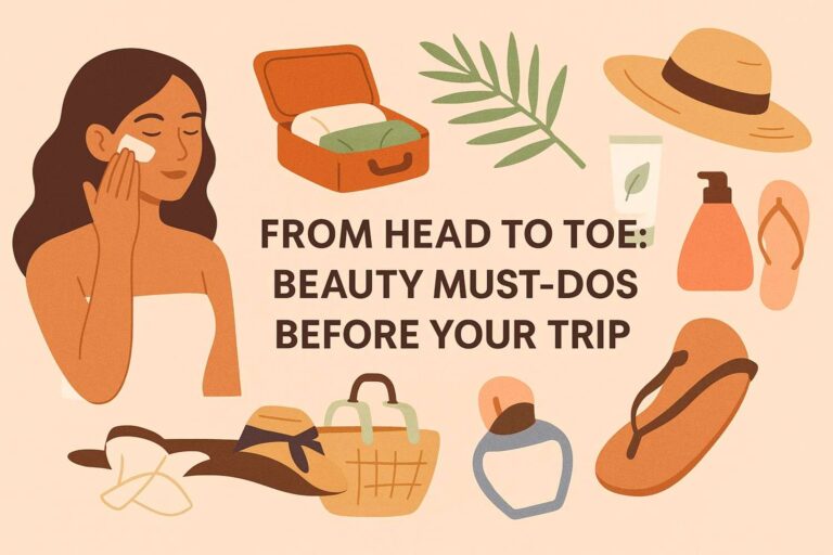 Beauty routine before a trip